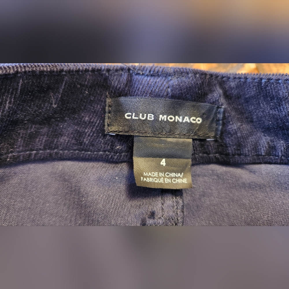 Club Monaco High Rise Skinny Cords Navy Blue Size Medium - Picture 8 of 11